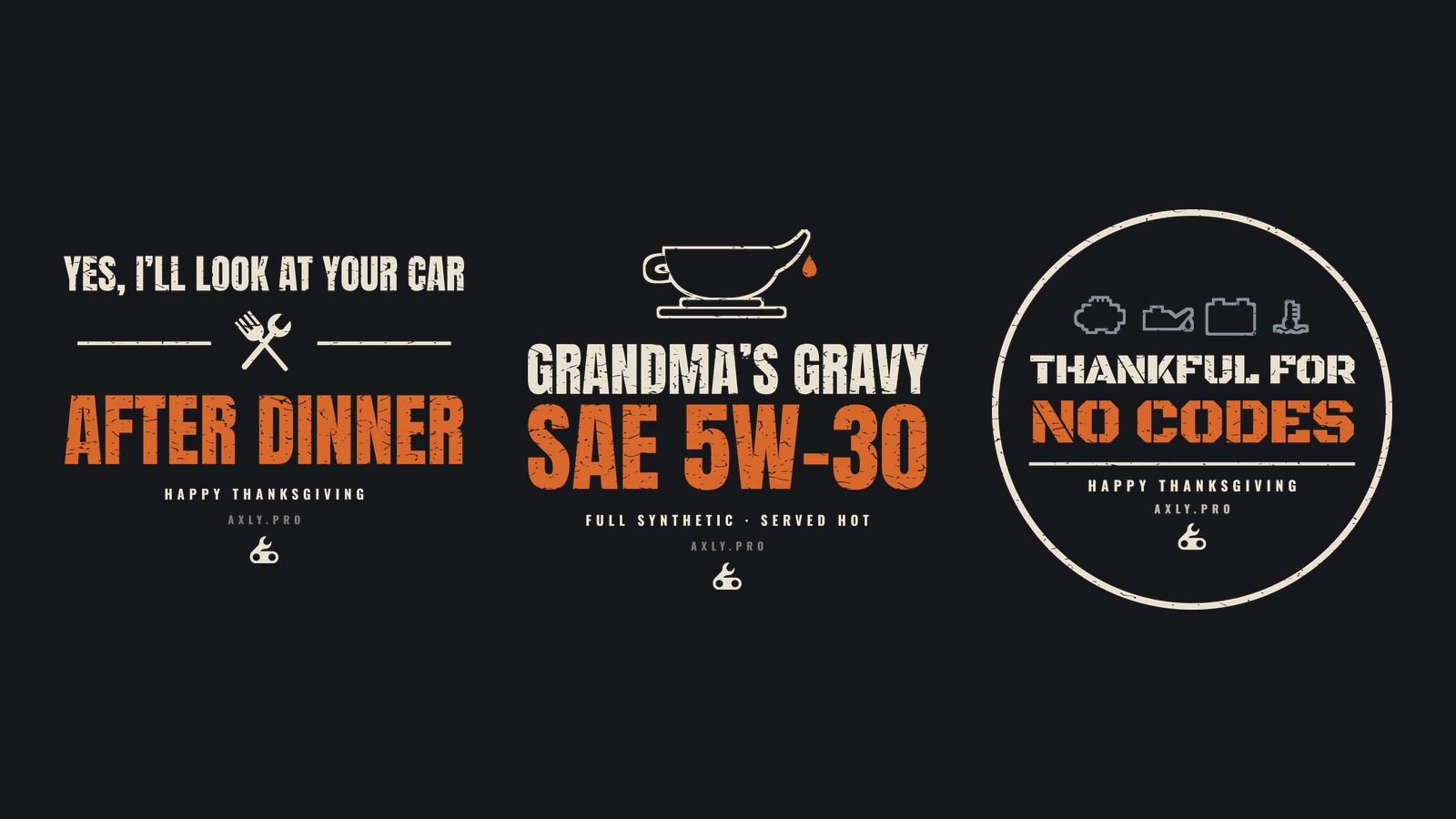 AXLY Thanksgiving drop designs: After Dinner, Grandma’s Gravy and Thankful for No Codes