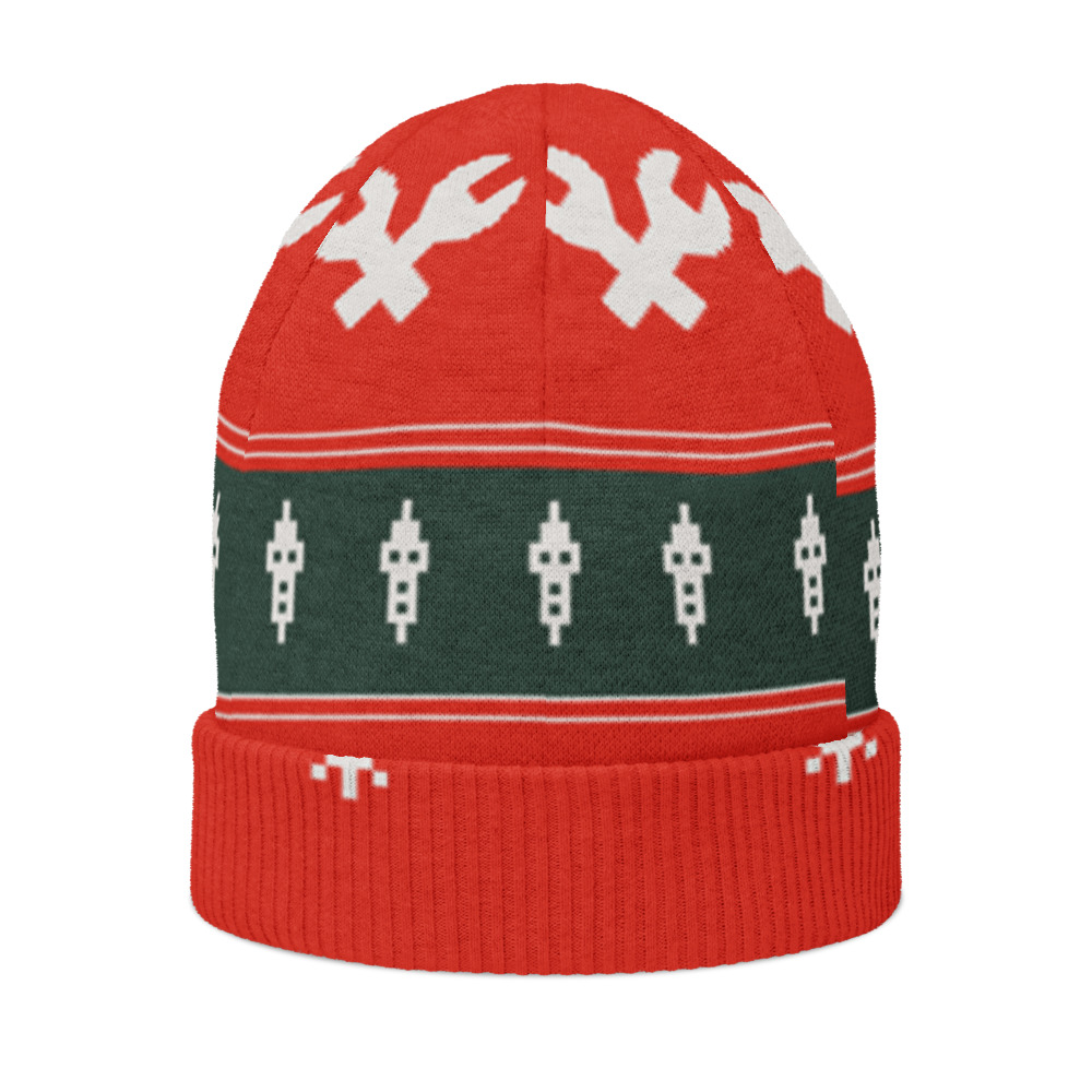 Crossed Wrenches Knit Beanie (Red)