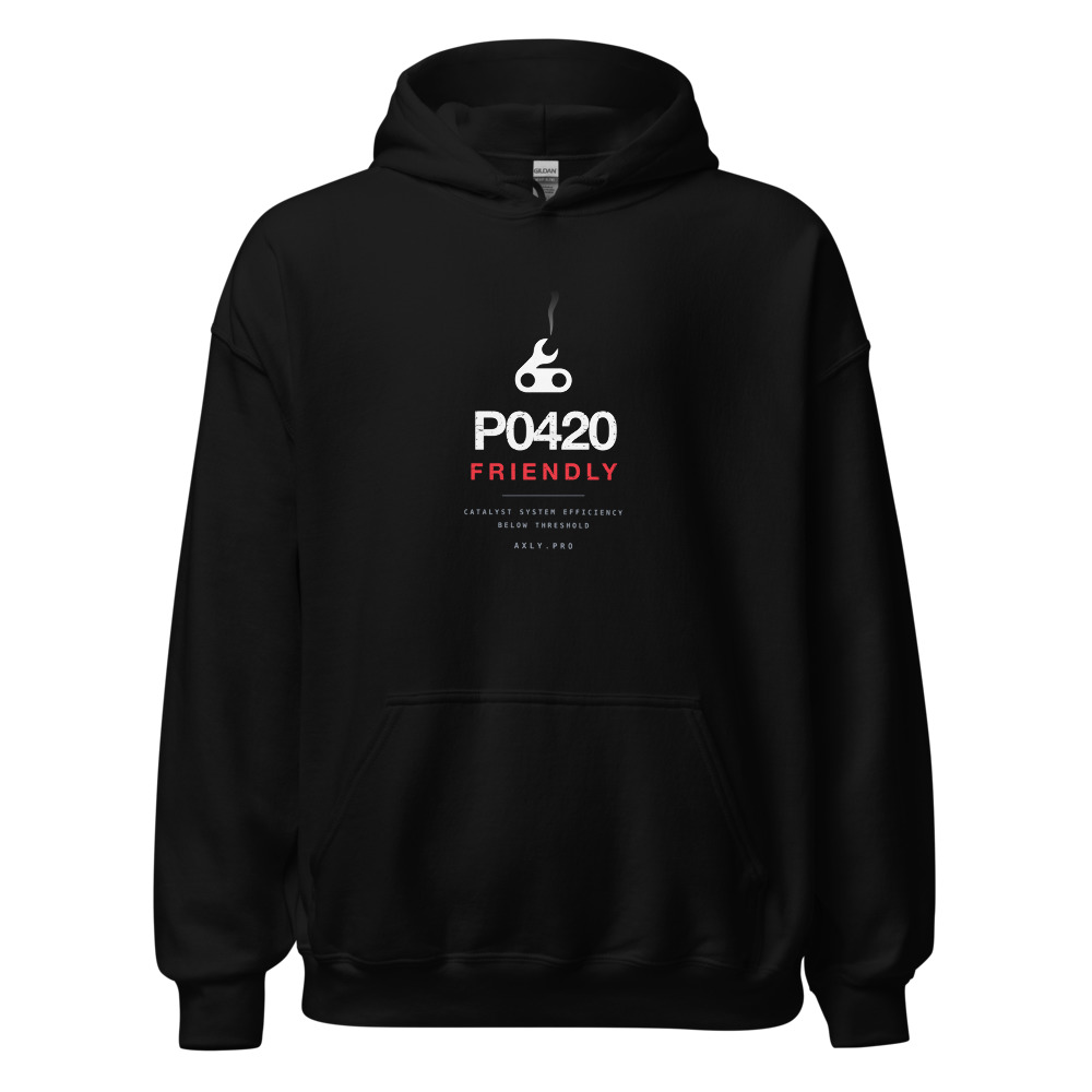 P0420 Friendly hoodie in black, cracked print