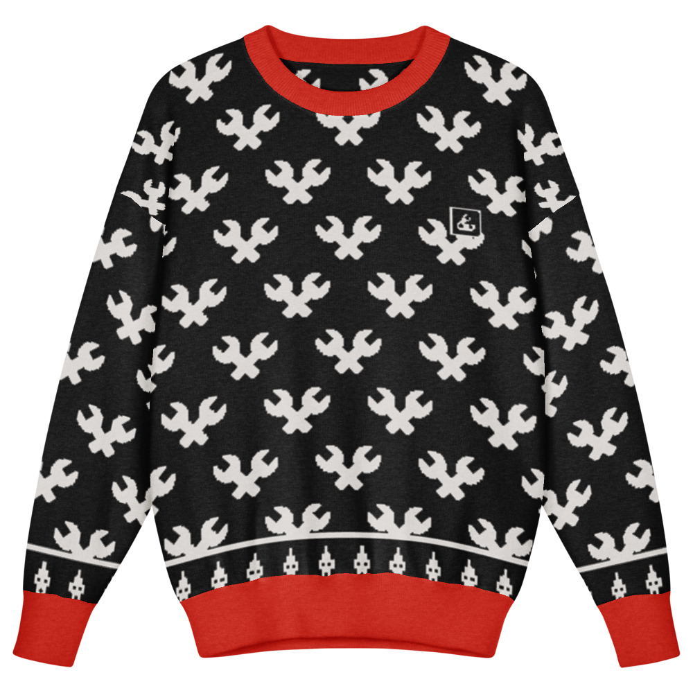 Crossed Wrenches Kids' Sweater (Black)