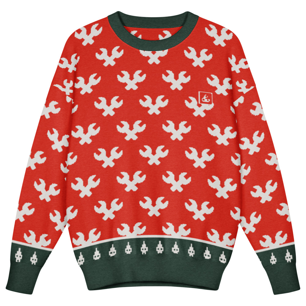 Crossed Wrenches Kids' Sweater (Red)