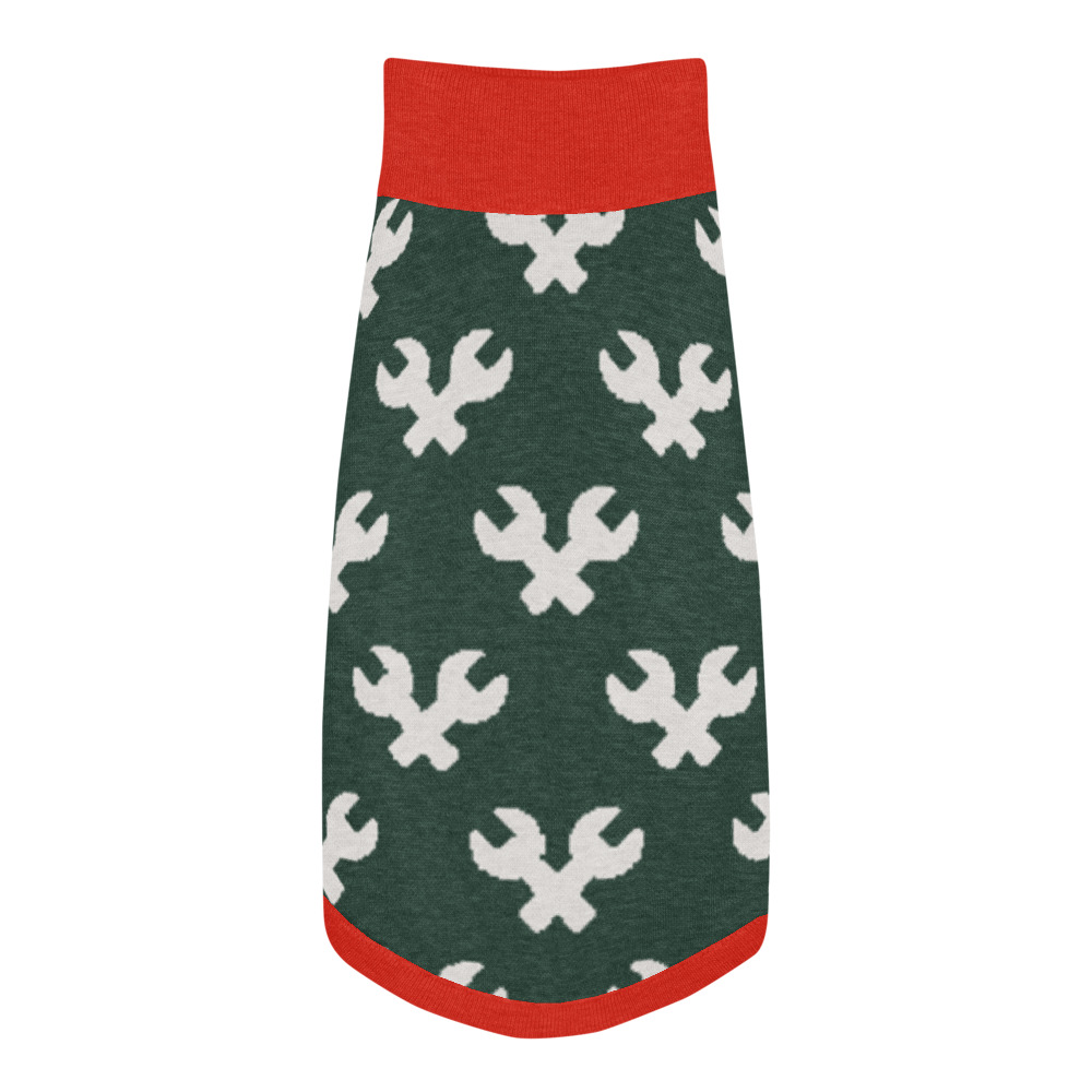 Crossed Wrenches Dog Sweater (Green)