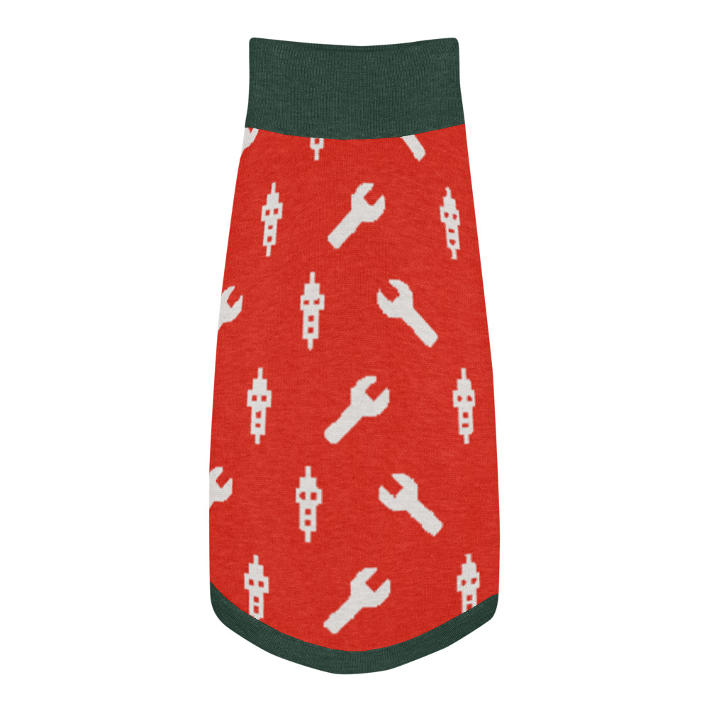 Wrench & Plug Dog Sweater (Red)
