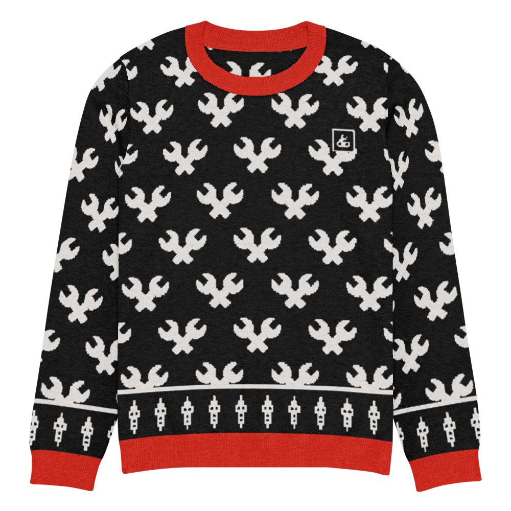 The AXLY Christmas Sweater tee in black
