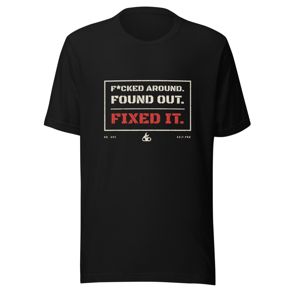 FAFO tee in black, worn stencil print