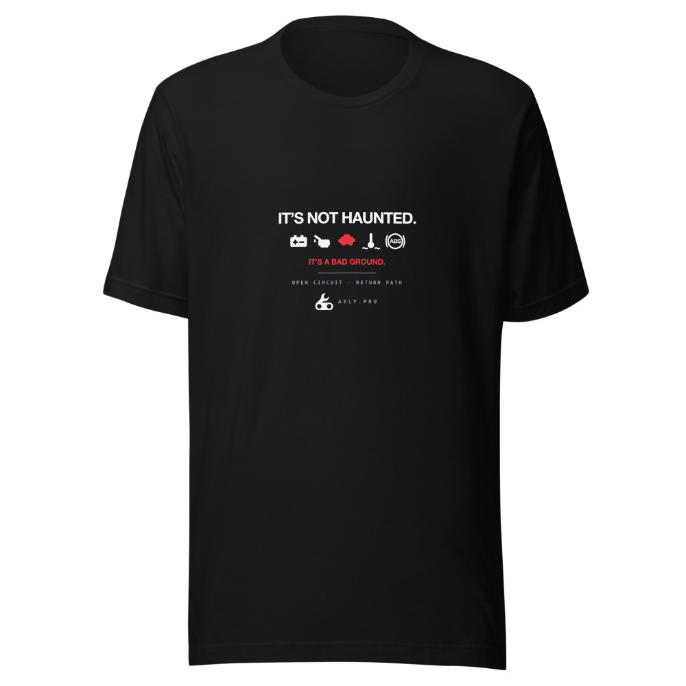 It’s Not Haunted. It’s a Bad Ground. tee in black
