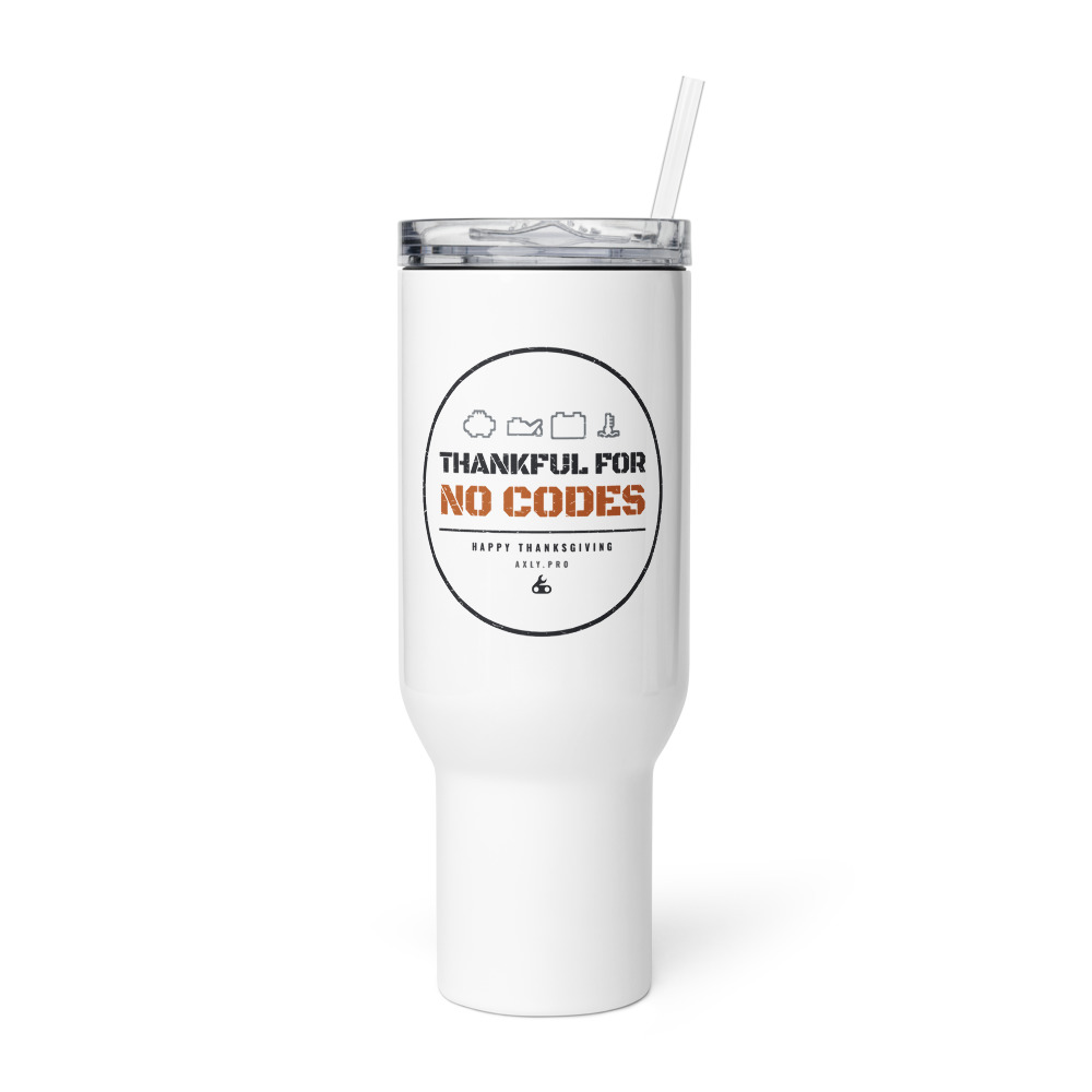 Thankful for No Codes Travel Mug